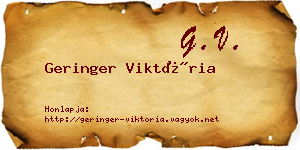 Geringer Viktória névjegykártya